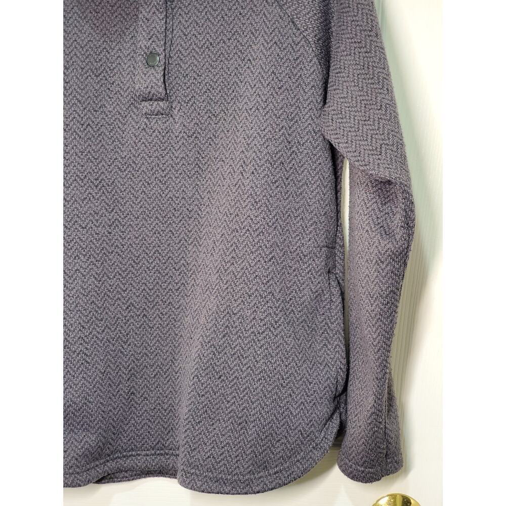 Columbia Women’s L Gray Textured Fleece Pullover 1/4 Snap Long Sleeve Cozy Warm - Picture 10 of 12